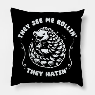 They See Me Rollin' // Cute Pangolin Pillow