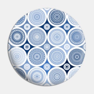 repeating pattern with boho style circles, blue color Pin