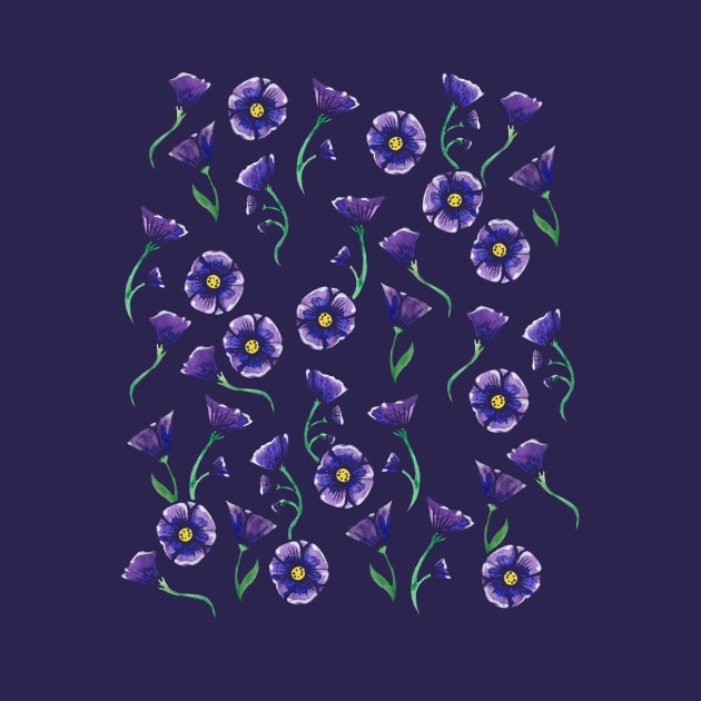 Violet Purple Flower Pattern by bubbsnugg