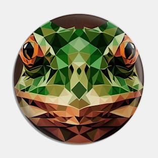 Triangle Frog - Abstract polygon animal face staring Pin