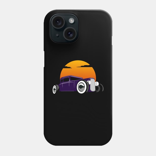 Hotrod Sunrise Phone Case by Randomart