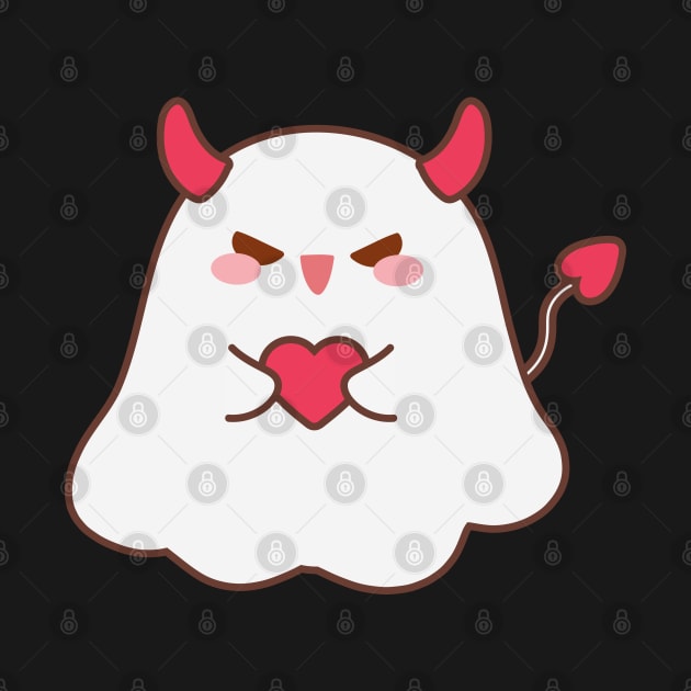 Kawaii Cute Spooky with red Heart by NumbleRay