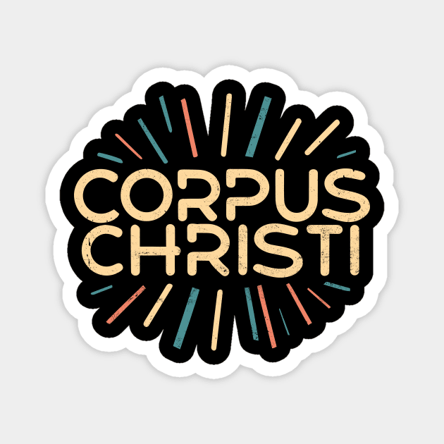 Corpus Christi Texas City Retro Design Magnet by ravensart