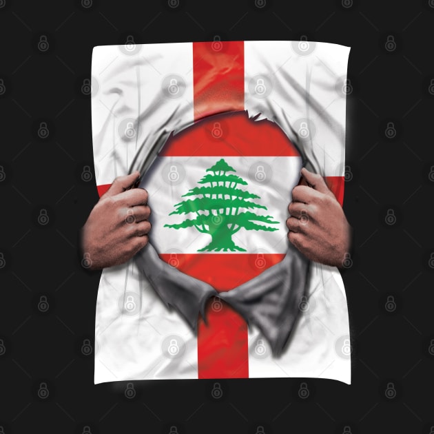 Lebanon Flag English Flag Ripped - Gift for Lebanese From Lebanon by Country Flags