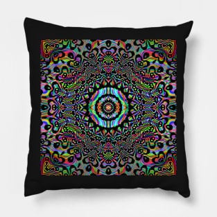 Kaleidoscope Trippy Skulls Rainbow Pillow