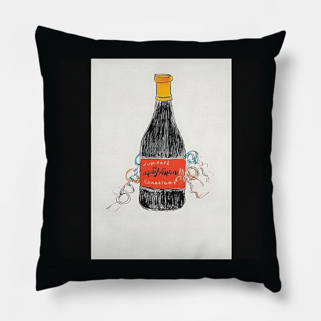 Bottle of wine Pillow by KOTYA