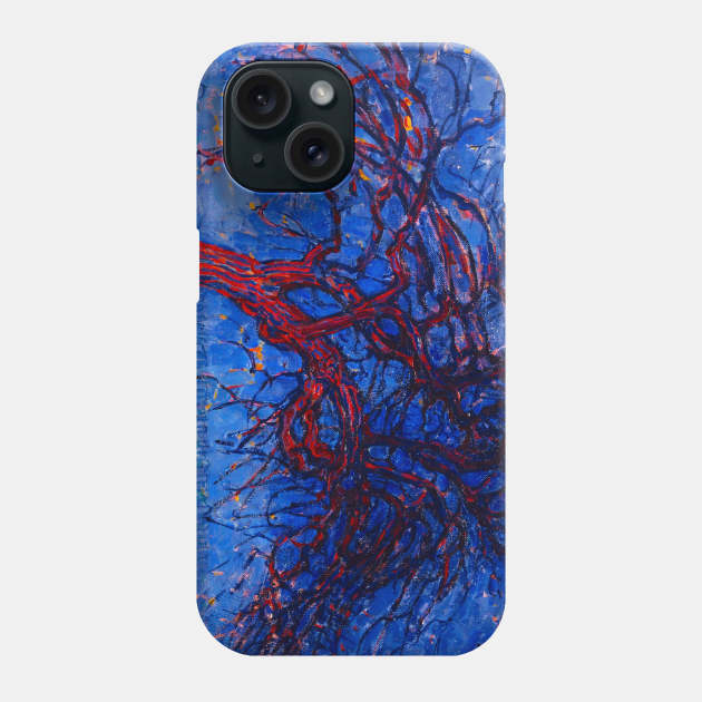 Evening; Red Tree (1909) by Piet Mondrian Phone Case by Comrade Jammy