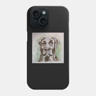 Black Labrador line art. Phone Case