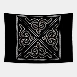 Siberian tribal pattern with plant elements 2 Tapestry