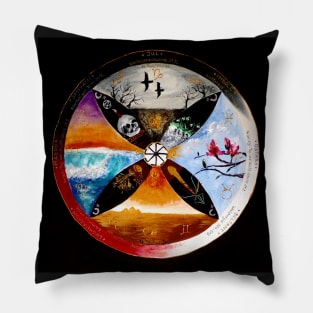 Pagan annual wheel - circle of life Pillow