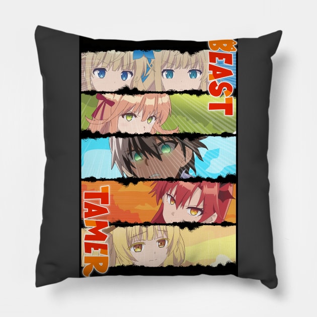 Beast Tamer - Rein x Kanade x Tania x Sora x Runa x Nina Pillow by Dokey4Artist