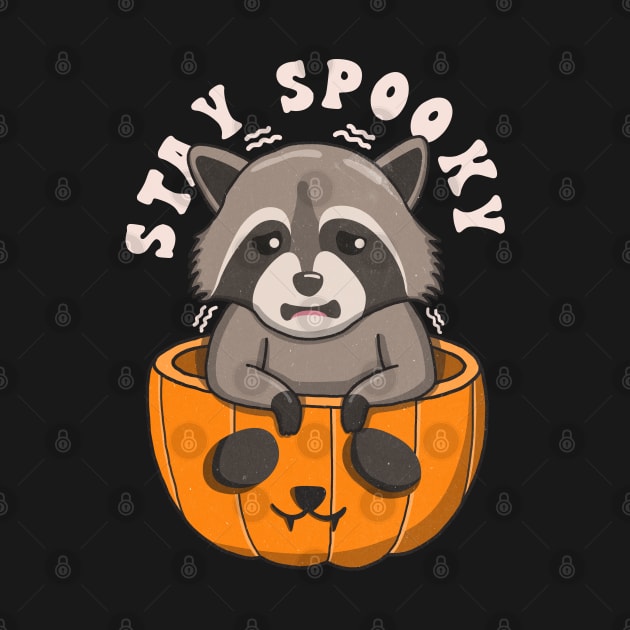 Retro Raccoon Stay Spooky by Luna Illustration