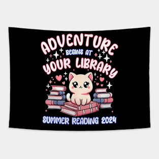 Adventure Begins At Your Library Summer Reading 2024 Cats Tapestry