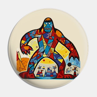 Abstract Sasquatch Art Pin