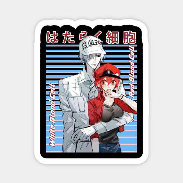 Classic Photo White & Red Blood Cell Comedy Japanese Anime Magnet by QuickMart