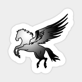 black and white pegasus Magnet