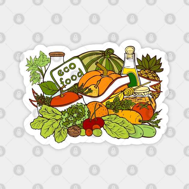 Eco Food Illustration Magnet by Mako Design 