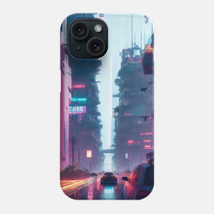 Abstract Cyberpunk City Phone Case