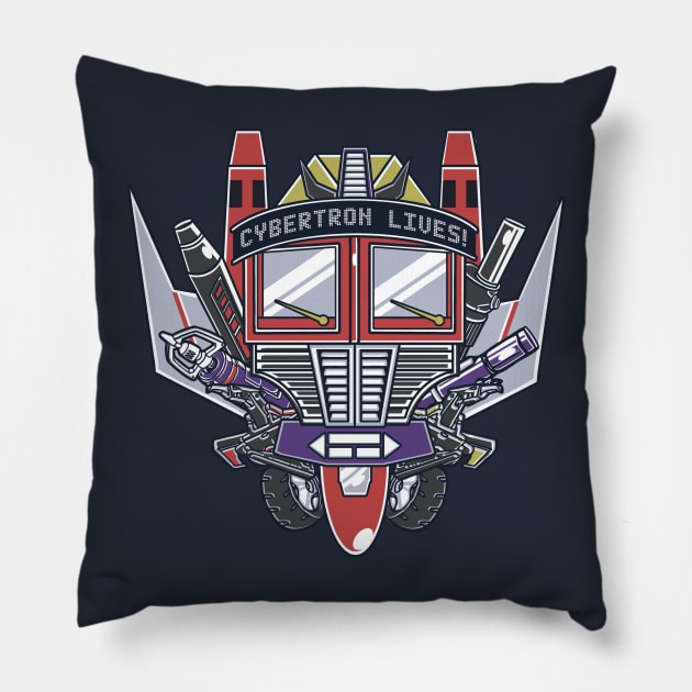 Cybertron Lives Pillow by Arinesart