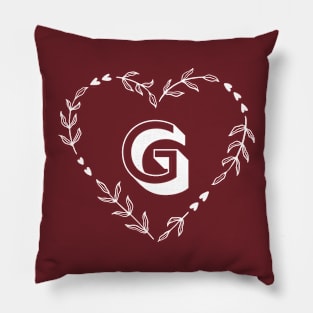 Letter G Flower Monogram Pillow