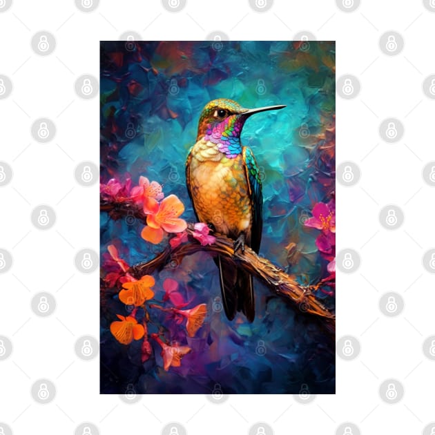 Hummingbird bird painting colors art #Hummingbird by JBJart