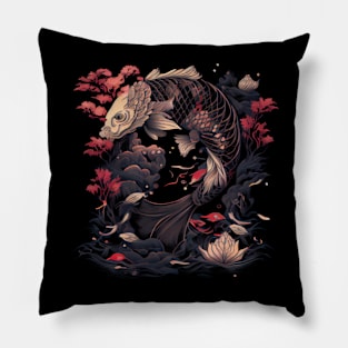 Koi fish jump style Pillow