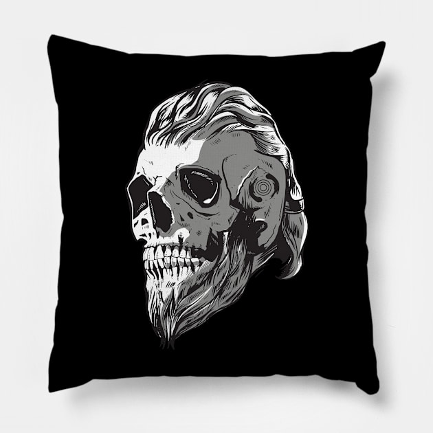 Viking Warrior Skull Pillow by LAPublicTees