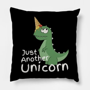 Just Another Unicorn Dinosaur With Ice Cream Cone Pillow