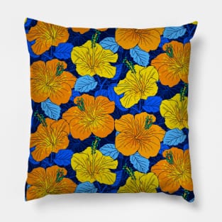 Yellow Summer Hibiscus Pillow