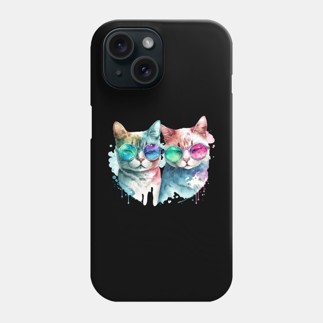 Cat Couple valentines day Phone Case by abbeheimkatt