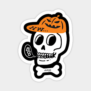 skull with pumpkin cap Magnet