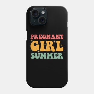 Pregnant Girl Summer Baby Shower Pregnancy Reveal Retro Vintage Phone Case