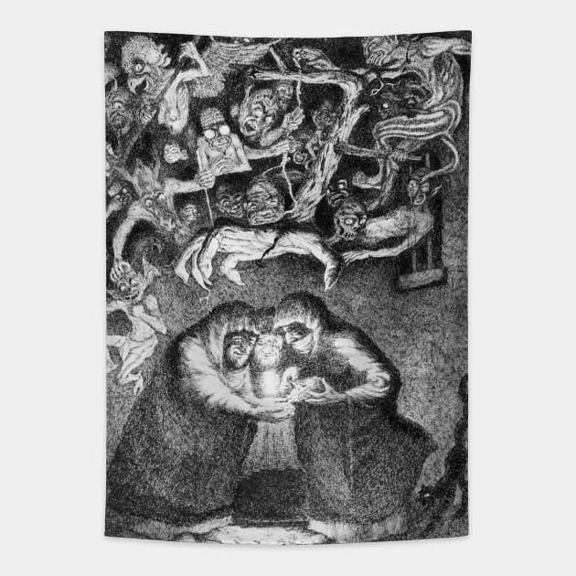 30 Pieces Of Silver - 30 Demons Oliver Grimley Fine Art Tapestry by O GRIMLEY