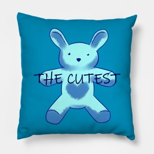 The cutest bunny blue Pillow