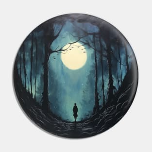 Lone Traveller on a Midnight Journey Pin