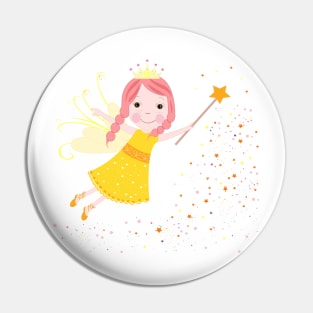 Cute fairytale yellow stars shining Pin