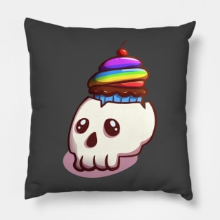 Skull Cupcake Halloween Cute Food Pillow