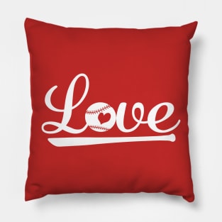 Love Baseball Vintage Script Laces Simple Cute Pillow