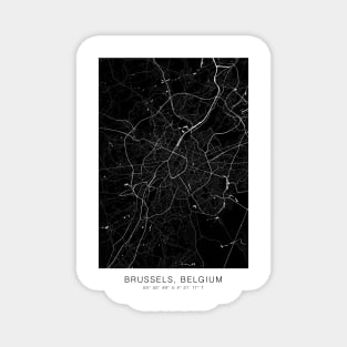 brussels map print tshirt Magnet