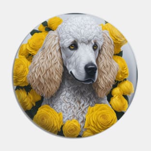 Standard poodle yellow roses Pin