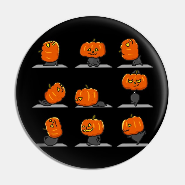 Pumpkin Yoga Halloween Pin by huebucket