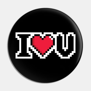 I Love You Video Game Heart T-Shirt Pin