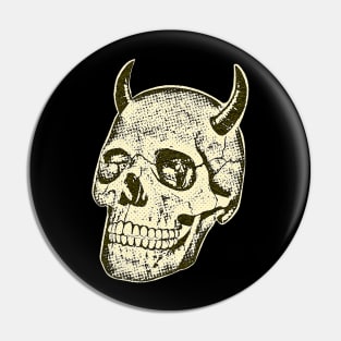 Horned Skull In Yellow Pin