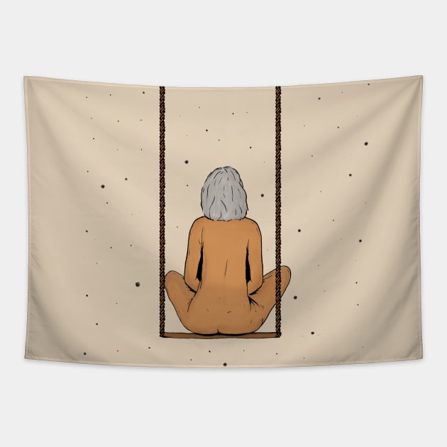 Girl on the swing Tapestry by asperillafdz