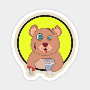 Coffee Zombie Bear Magnet