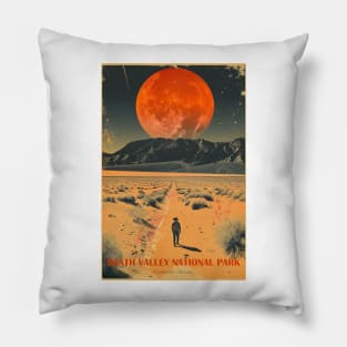 Death Valley National Park Vintage Travel  Poster Pillow