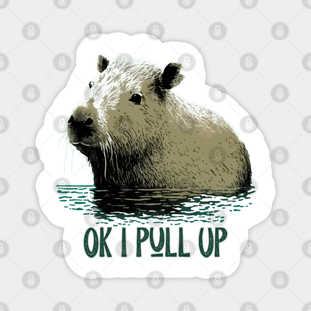 Capybara. Okay I pull up - Capybara - Magnet | TeePublic
