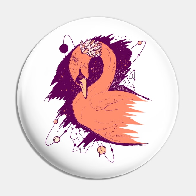 Peach Swan Among The Stars Pin by kenallouis