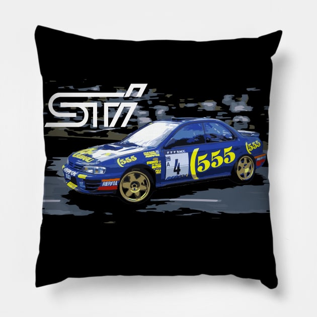 555 STI Colin McRae STI Pillow by cowtown_cowboy