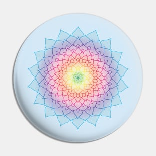 Rainbow Floral Mandala Pin